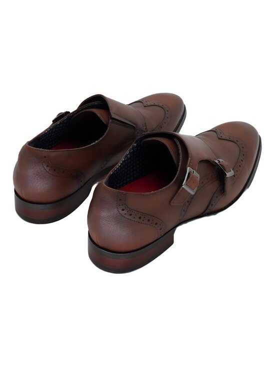 Stacy Adams Karson Wingtip Double-Monk Dress Shoes Cognac Brown Sz US 10 EU 43 main image 4